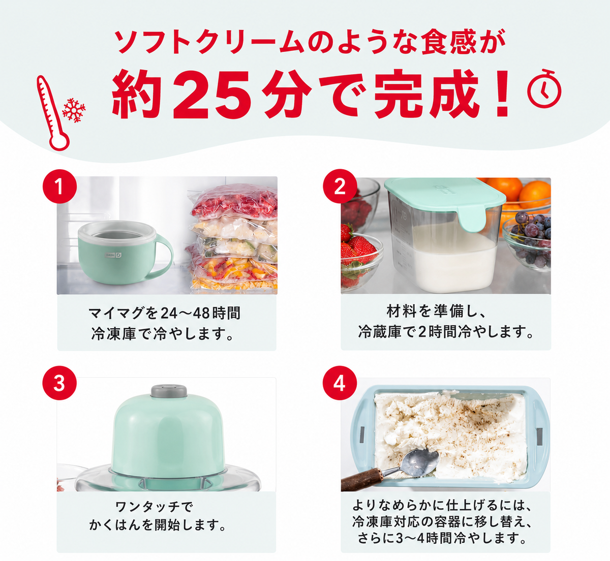 KANSO My Mug アイスクリームメーカー 1パイントのアイスクリーム ジェラート シャーベット フローズンヨーグルト カスタムミックスイン用